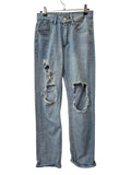 Shein Distressed Straight Leg Jeans