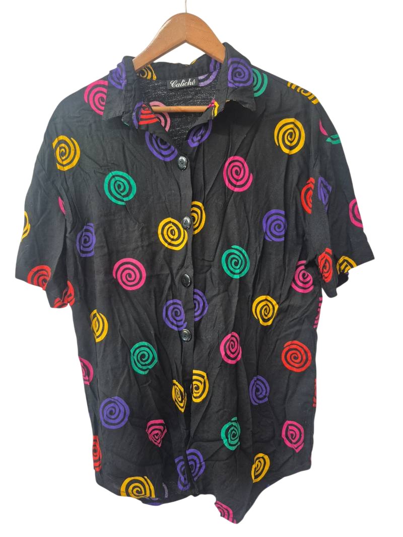 Caliche Patterned Button-Up Shirt Vintage