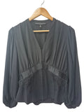 White House Black Market V-Neck Blouse Long Sleeves