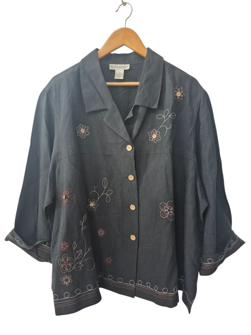 Dress Barn Floral Embroidered Jacket Vintage