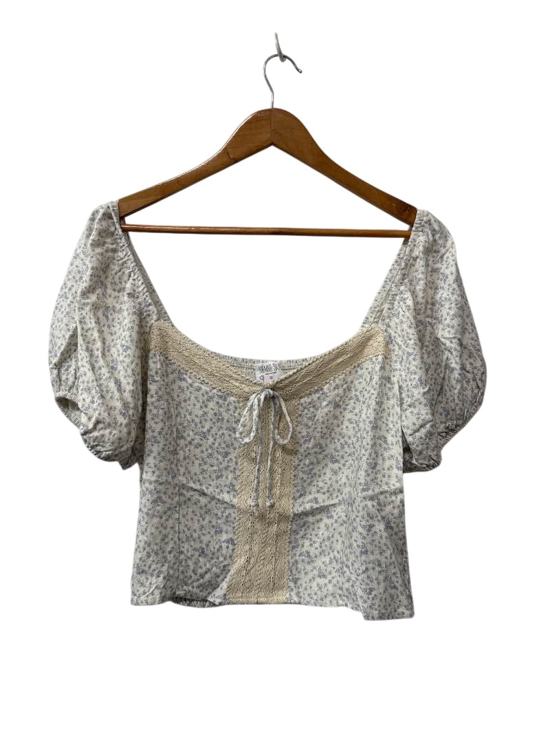 Sienna Sky Floral Puff-Sleeve Short Sleeves