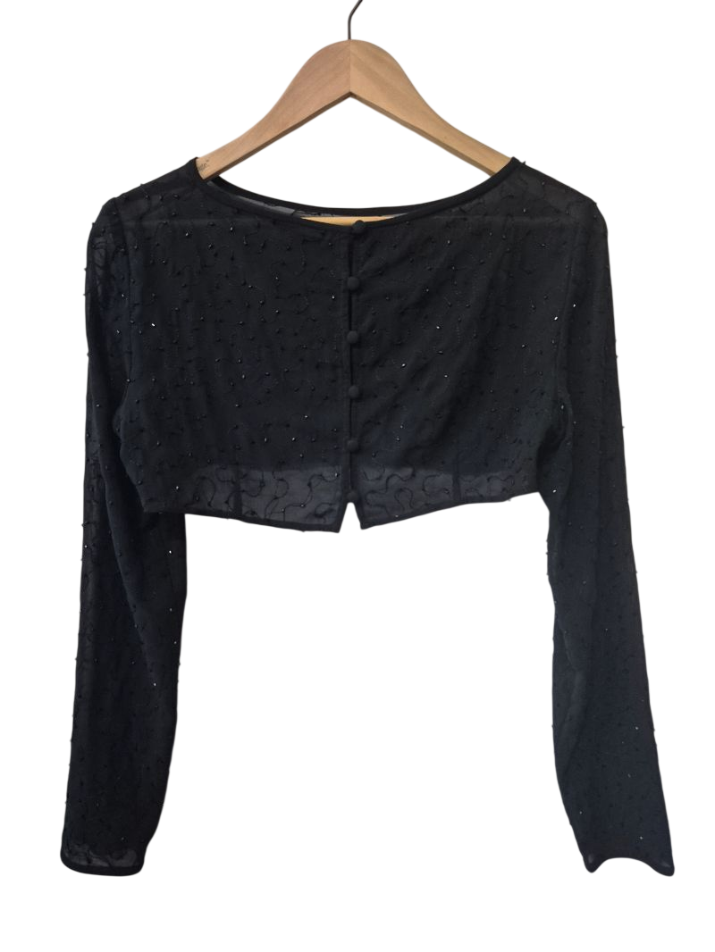 Embroidered Crop Cardigan Vintage