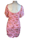 Pink Floral As U Wish Ruched Bodycon Dress, 2X