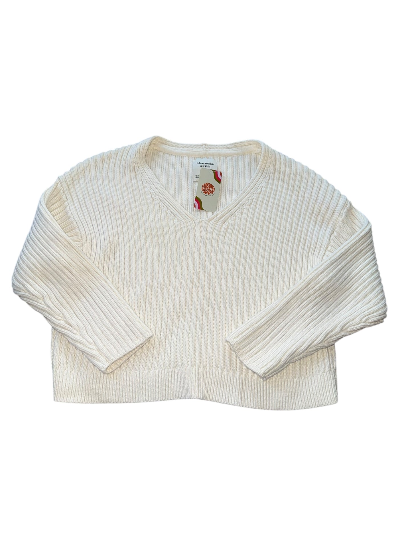 White Abercombie & Fitch Knit Sweater, S
