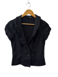 Heart & Soul Ruffled Pinstripe Blouse Vintage