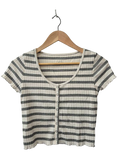 American Eagle Striped Button-Up Short Sleeves
