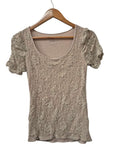 Lace Puff Sleeve Short Sleeves