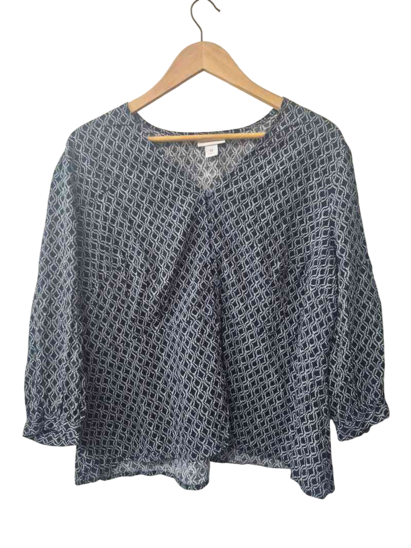 Liz Claiborne Printed V-Neck Long Sleeves