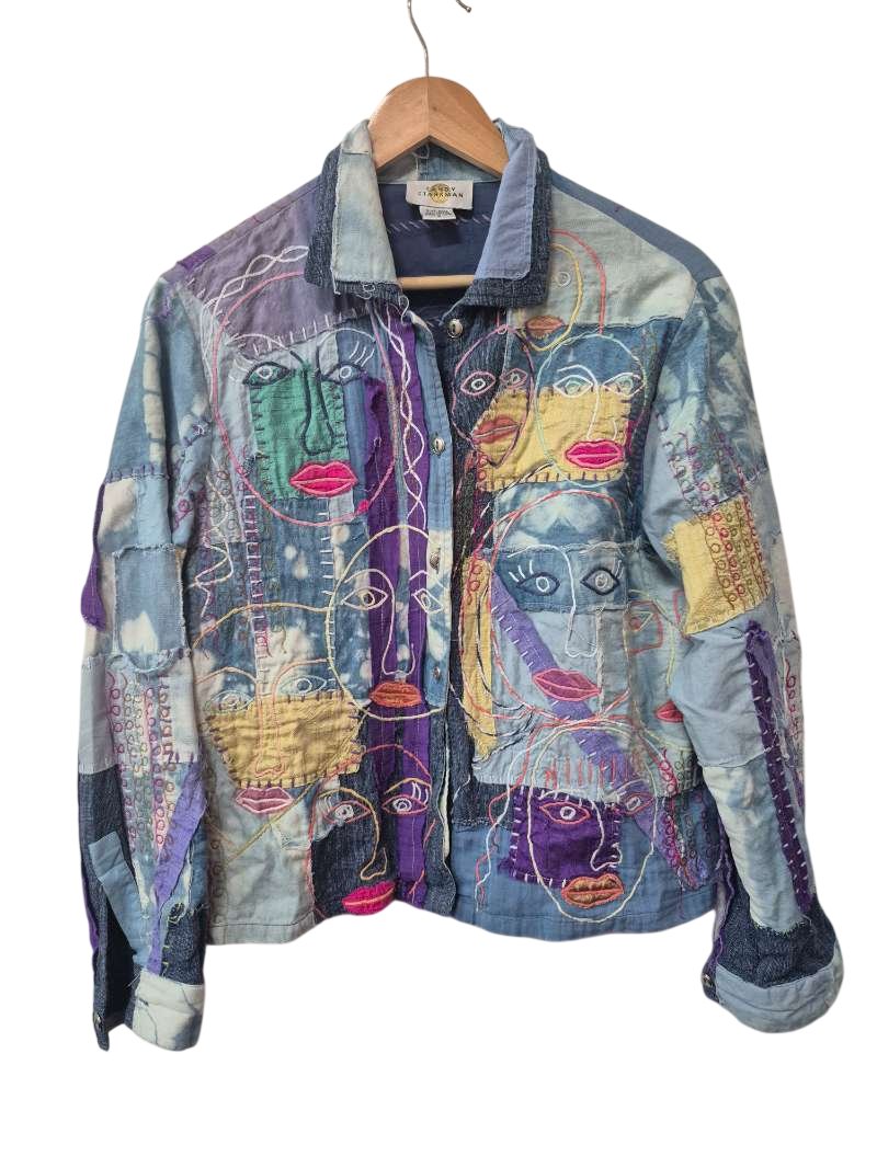 Sandy Starkman Artistic Denim Jacket Vintage