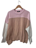 Illusory Color Block Sweater Long Sleeves