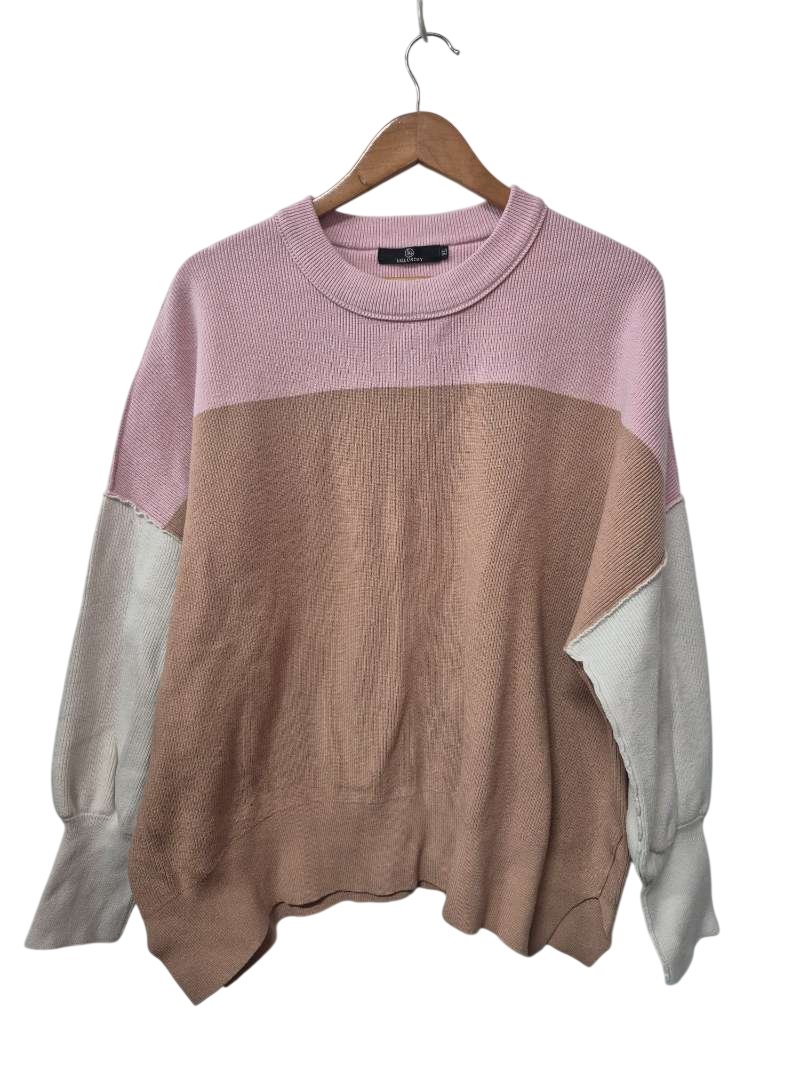 Illusory Color Block Sweater Long Sleeves