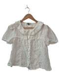 American Eagle Ruffled Button-Up Short Sleeves