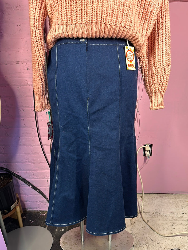 Blue Devine Denim NY Denim Midi Skirt, 16