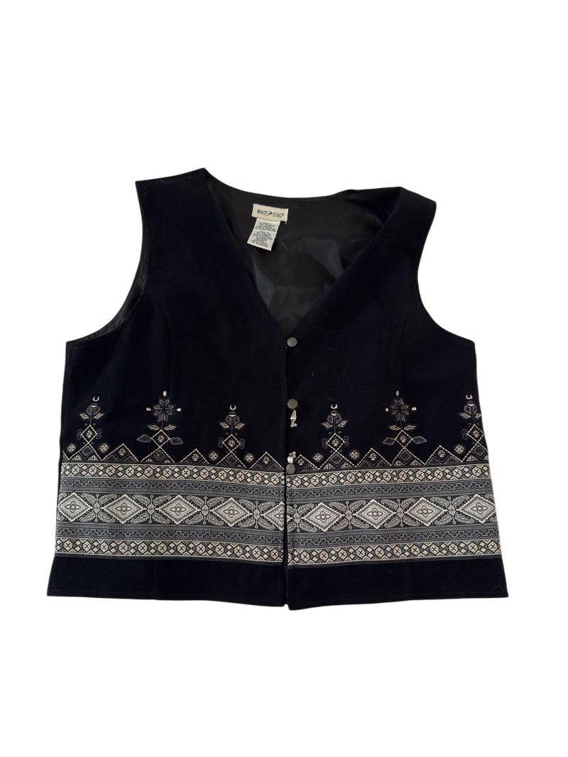 White Stag Embroidered Vest Vintage