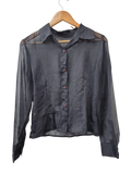 Express Sheer Button-Up Long Sleeves