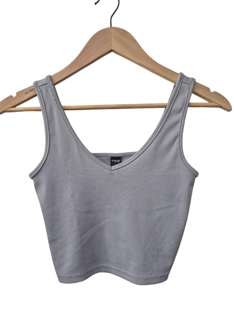 Shein Ribbed V-Neck Tanks