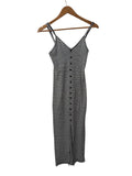 Vici Striped Buttoned Midi Dresses
