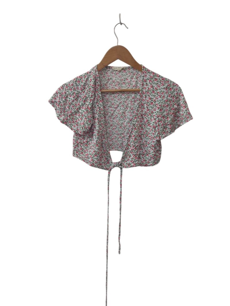 L.A Hearts Tie Front Blouse Short Sleeves