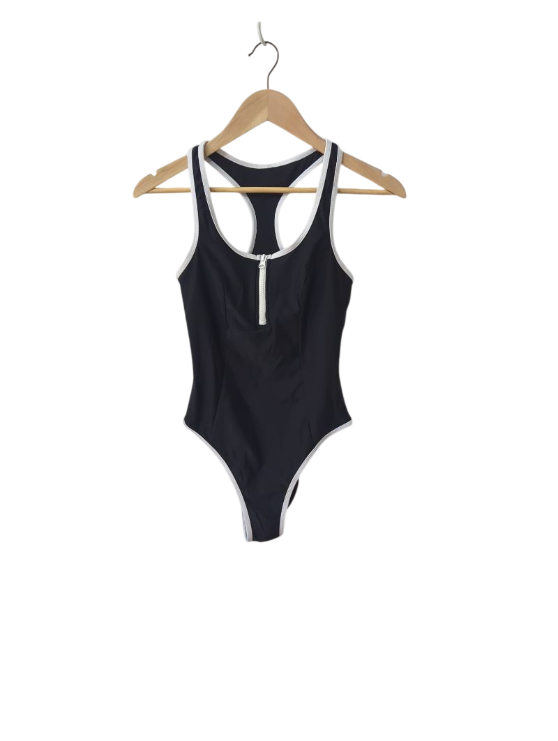 Zip Front One-Piece Swimwear