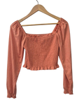 SO Smocked Cropped Long Sleeves