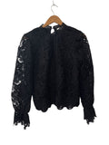 Ultra Pink Lace Crochet Long Sleeves