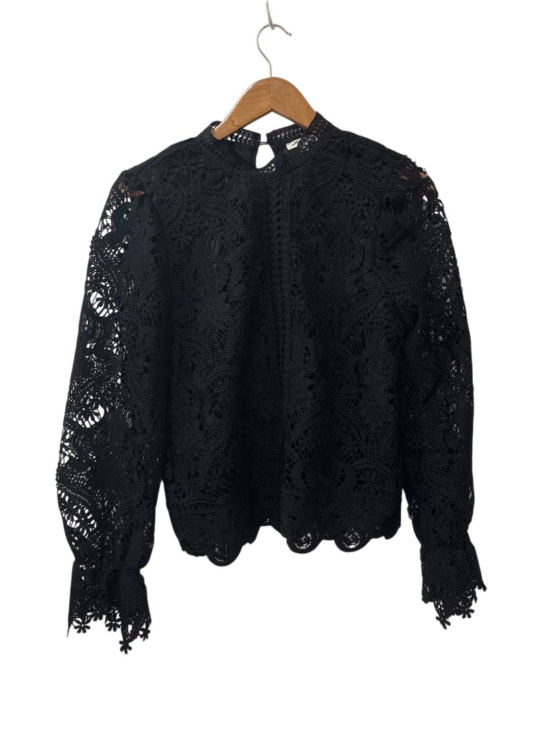 Ultra Pink Lace Crochet Long Sleeves