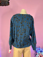 Blue Floral Thought Sweatshirt, 10