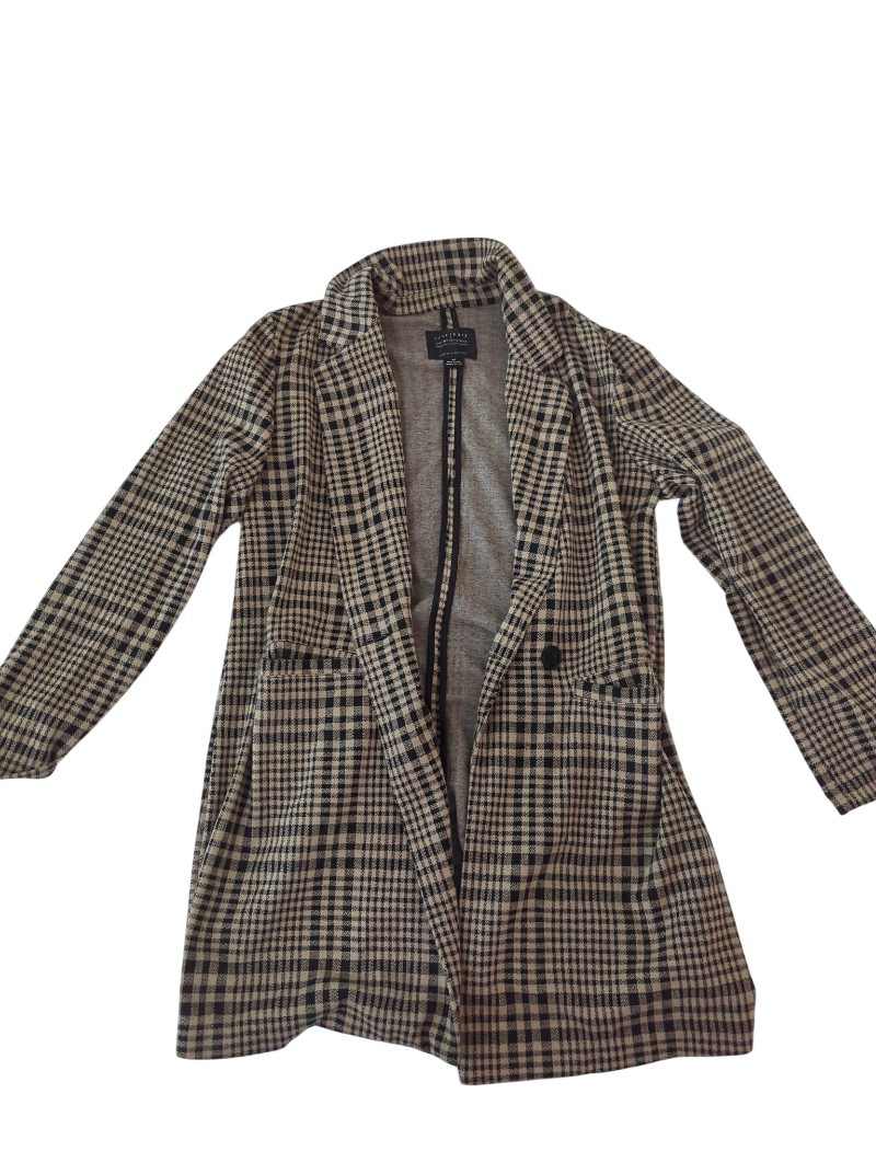 Anthropologie Plaid Long Coat Outerwear