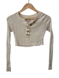 American Eagle Henley Cropped Long Sleeves
