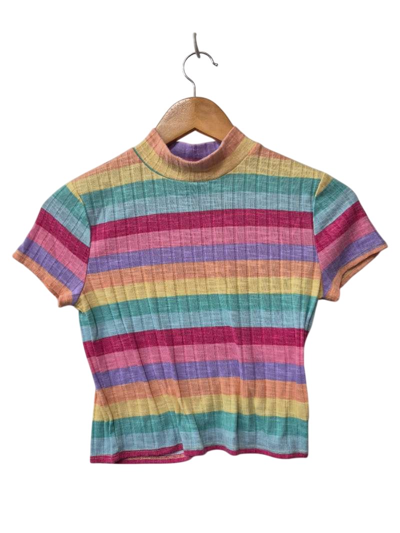 Forever 21 Striped Turtleneck Short Sleeves