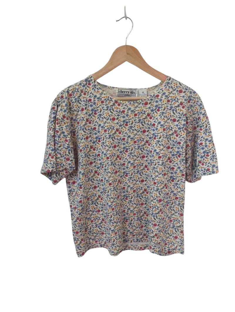 Cherry Stix Floral Print Blouse Vintage