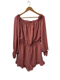 Free the Roses Off-Shoulder Romper Dresses