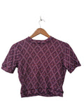 Forever 21 Patterned Crop Top Short Sleeves