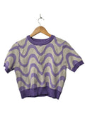 Emery Rose Wave Pattern Short Sleeves