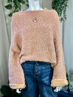 Pink Free People Fuzzy Sweater, S