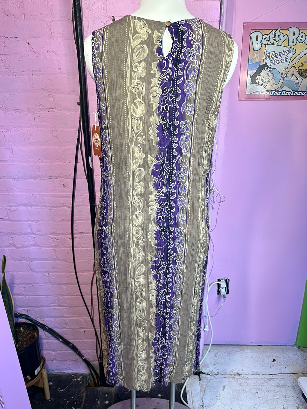 Green/Purple Sag Harbor Maxi Dress, L