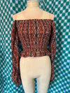Red/Brown Ley Den Blouse, S