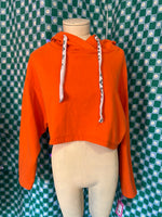 Orange Out From Under Cropped Hoodie, L
