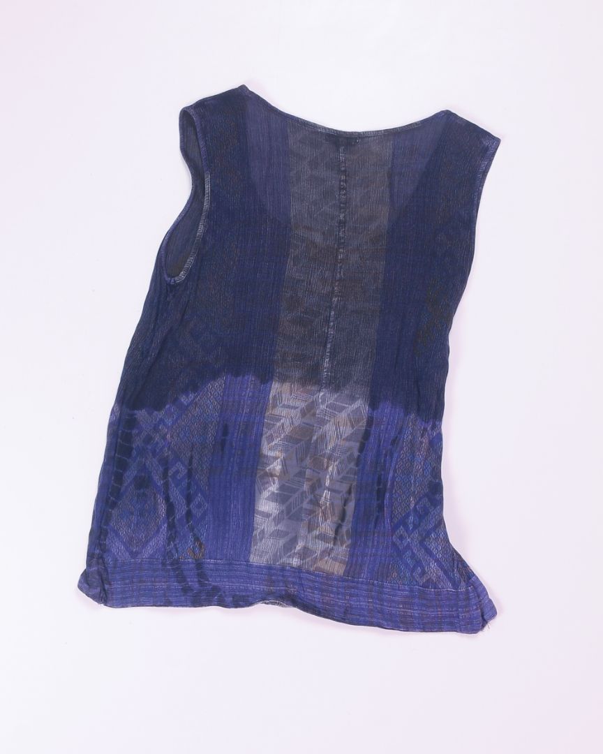 Blue Nostalgia Tied Tank, S