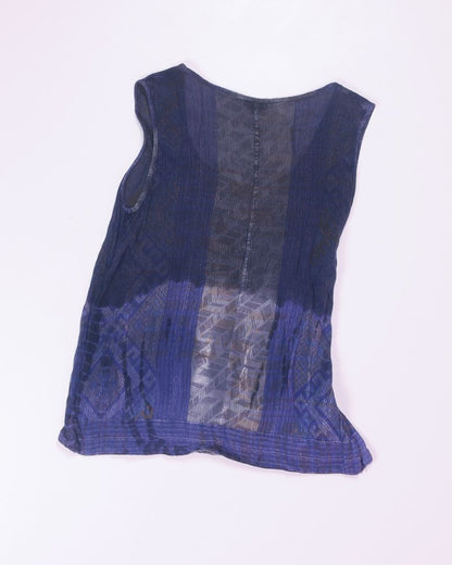 Blue Nostalgia Tied Tank, S