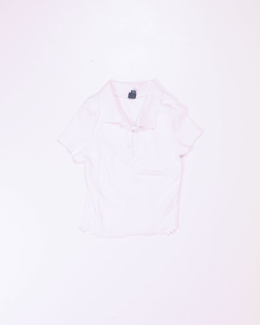 White Wild Fable Polo Tee, S