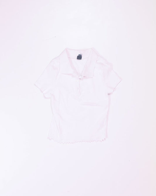 White Wild Fable Polo Tee, S