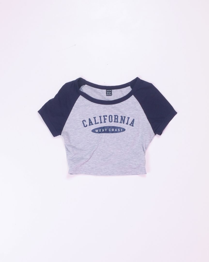 Gray Shein Baby Tee, XS