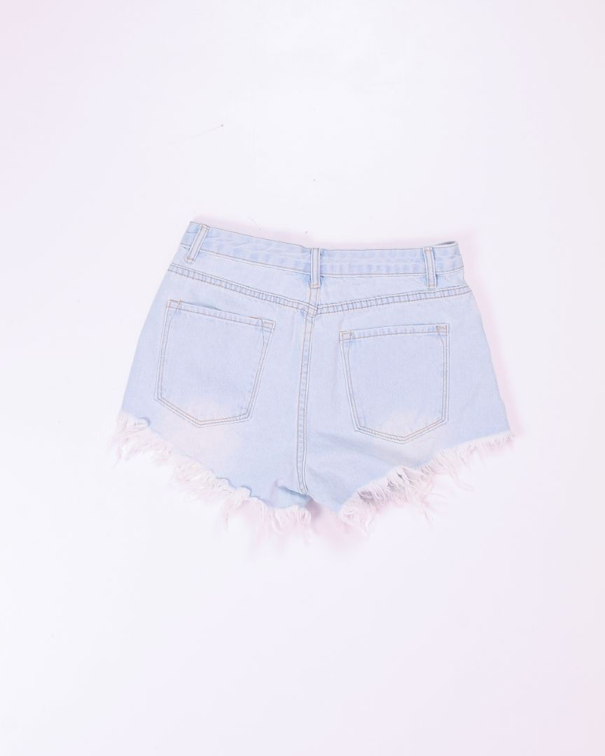 Lightwash Shein Distressed Cutoff Shorts, S