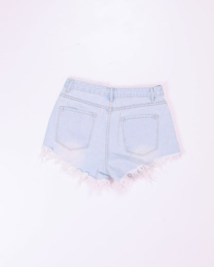 Lightwash Shein Distressed Cutoff Shorts, S