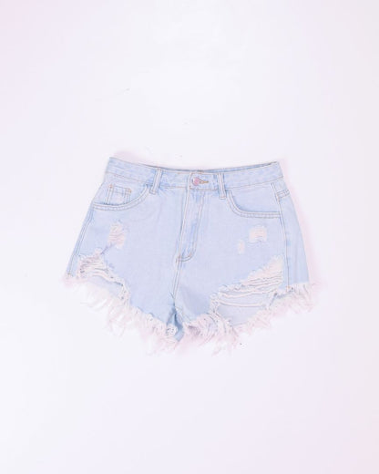 Lightwash Shein Distressed Cutoff Shorts, S