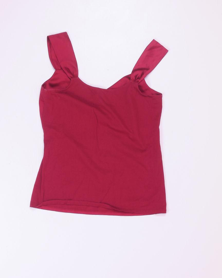 Red Ann Taylor Y2K Silk Tank, M