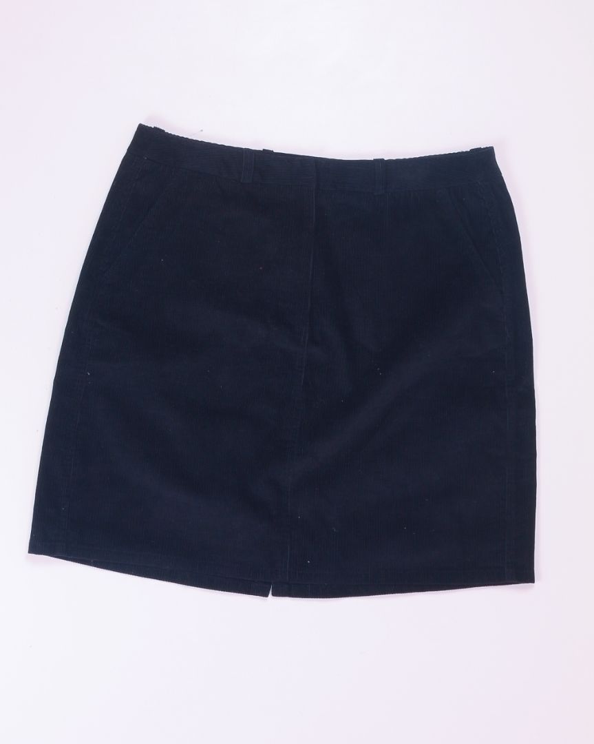 Black Covington Corduroy Mini Skirt, 18