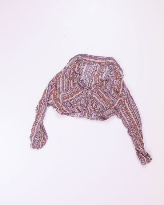 Tan Sage Cropped Blouse, XS