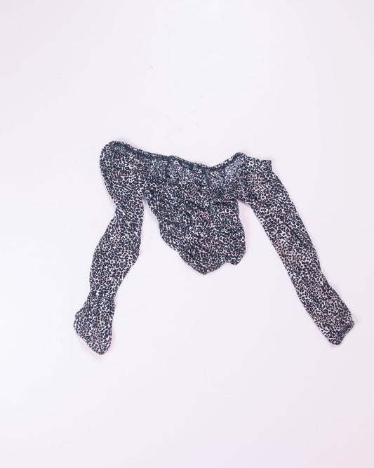 Black BooHoo Cropped Long Sleeve, 0